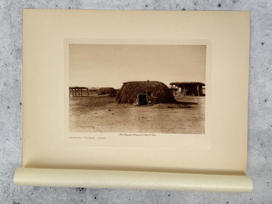 Edward Curtis Photogravure Qahatika Village Scene