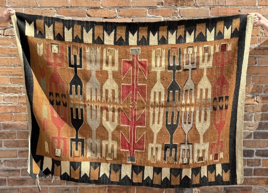 Antique Navajo Indian Yei Rug