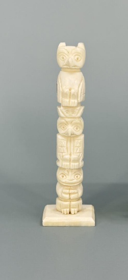 Alaskan Inuit Eskimo Carved Totem Pole