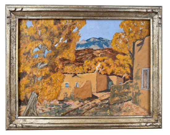 Isamel De La Serna Taos Pueblo Painting
