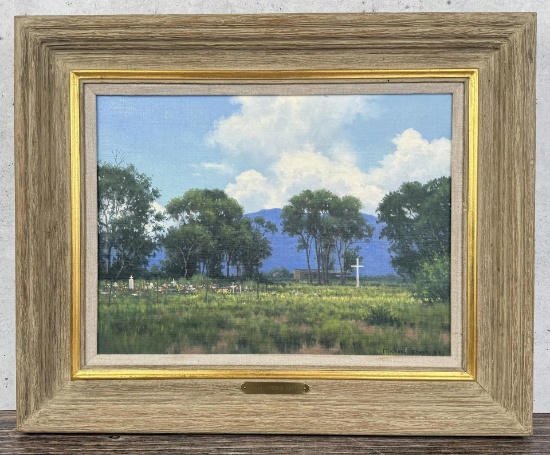 Michael Stack Taos Graveyard Oil Painting