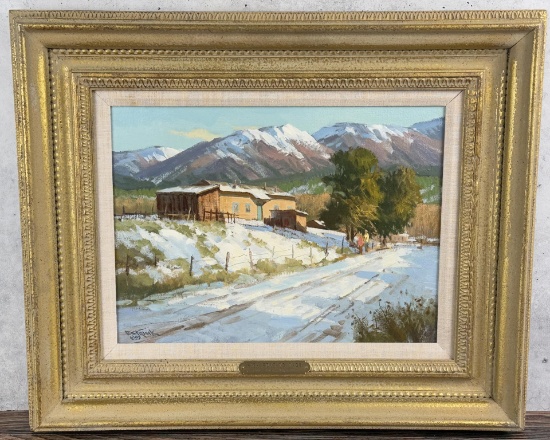 Paul Strisik High Road to Taos Pueblo Oil Painting