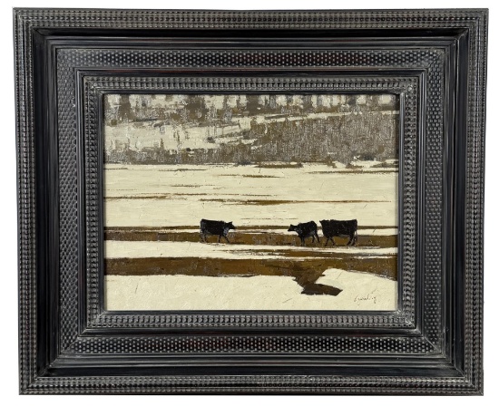 Jared Sanders April Pastures Oil on Board Painting