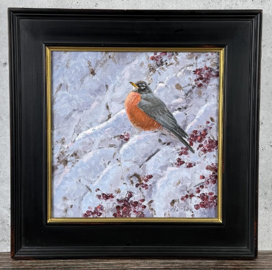 William Alther Cold Berries Oil on Board Painting