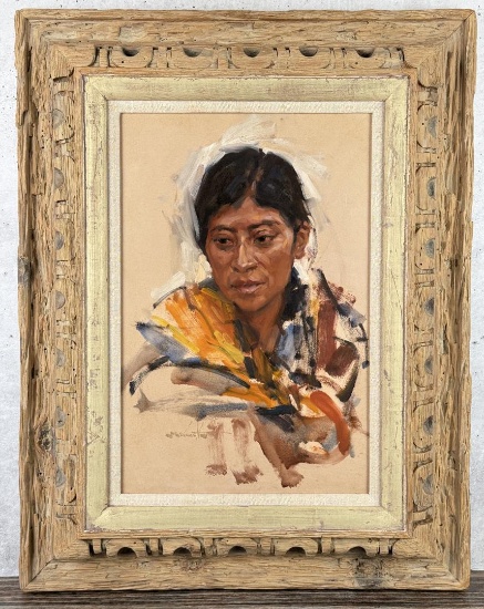 W Clarence McGrath Guatemalan Girl Painting