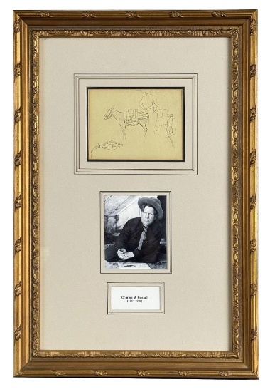 Charles M Russell Packhorse Pencil Drawing