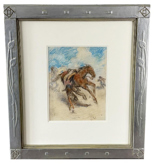 William Penhallow Henderson Rooster Pull Pastel