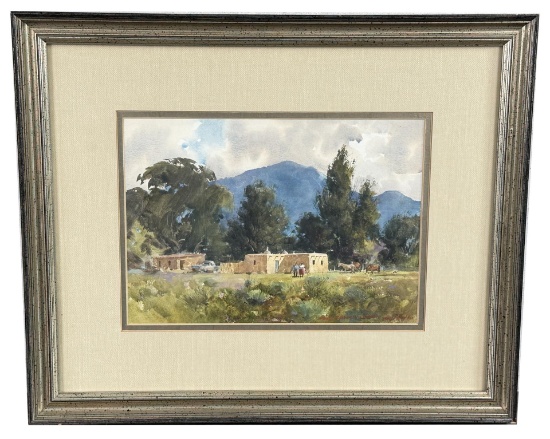 Lowell Ellsworth Smith Taos Adobe Ranch Painting
