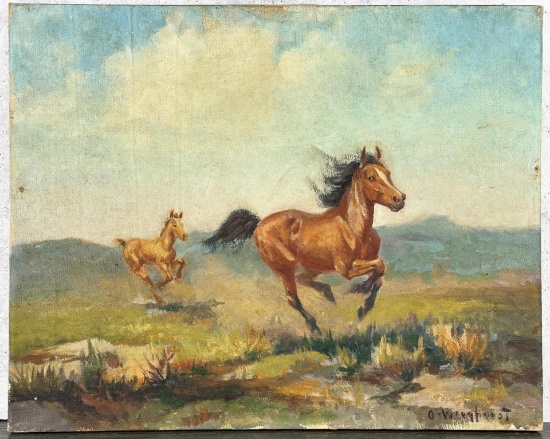 Olaf Wieghorst Catch Me Oil Painting