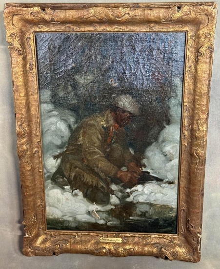 Frederic Remington The Trapper Oil Painting