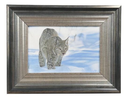 John Bye Silent Approach Lynx Painting