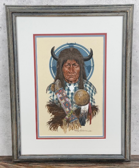 Troy Anderson Buffalo Cure Gouache Painting