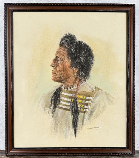 E.A. Stout Pastel Indian Drawing