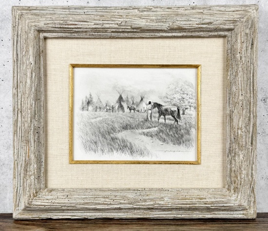 Frank Magsino Indian Camp Pencil Drawing
