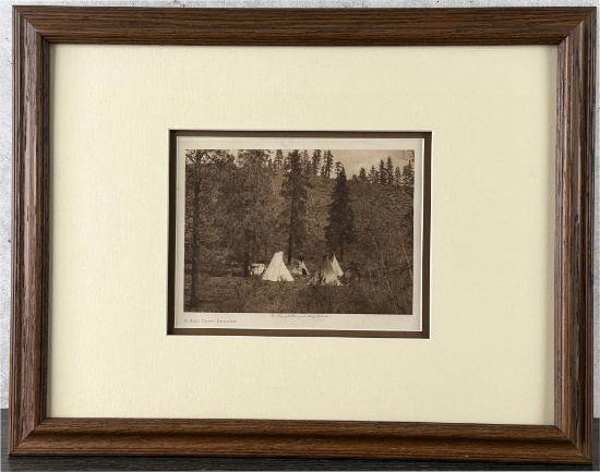Edward Curtis Photogravure A Hill Camp Spokan