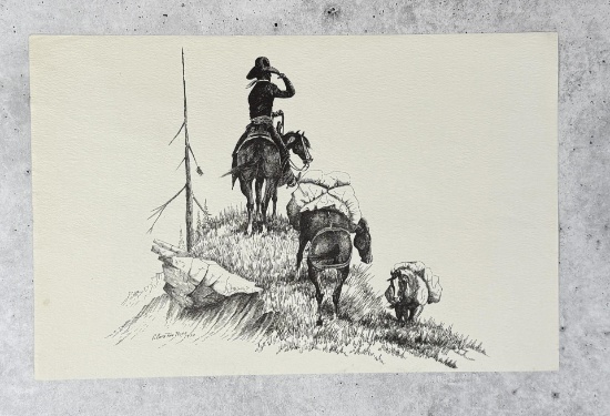 Clarence Basil Cuts the Rope Montana Print