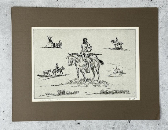 Ace Powell Engraving Montana Indian