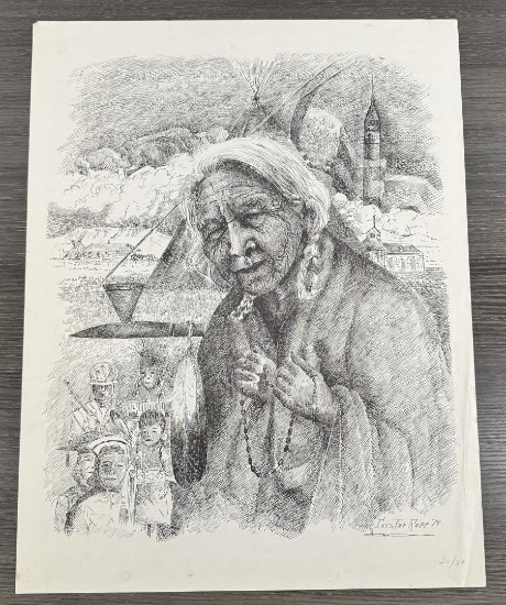 Clarence Basil Cuts the Rope Montana Print