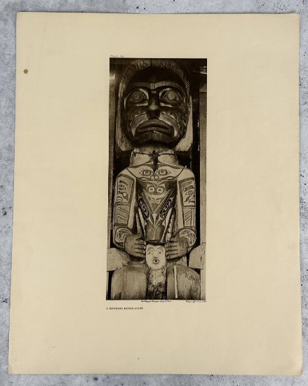 Edward Curtis Photogravure A Koskimo House Post
