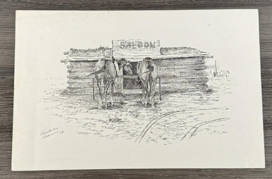 Clarence Basil Cuts the Rope Montana Print