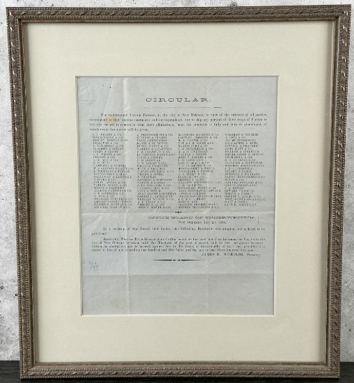 Cotton Factory New Orleans Blockade Broadside