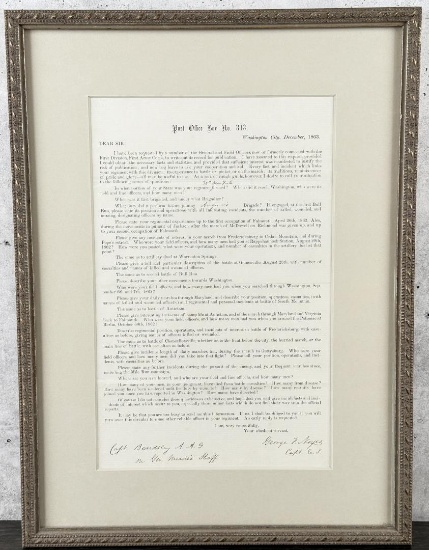 30th New York Civil War Document Signed