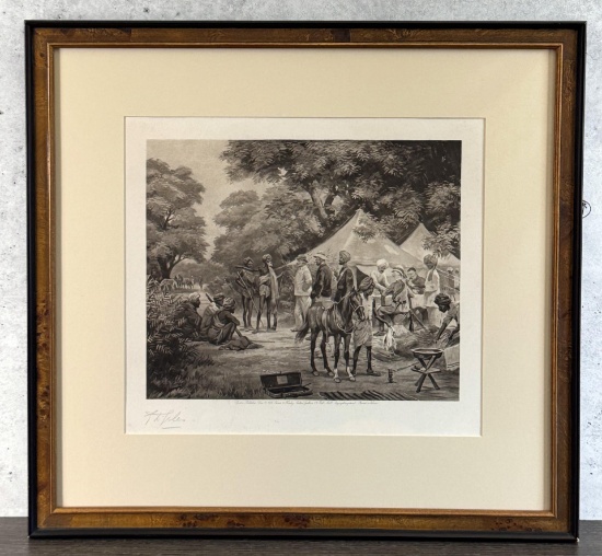 Godfrey Douglas Giles Tiger Hunt Lithograph