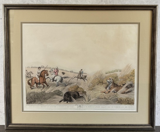 Oriental Field Sports Hog Hunters Lithograph