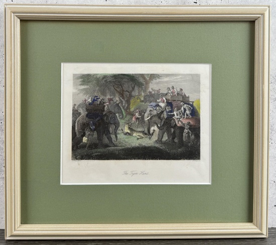 A.H. Payne The Tiger Hunt Lithograph