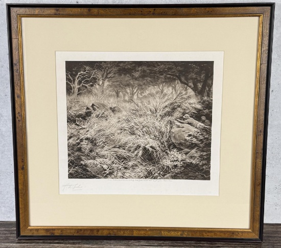 Godfrey Douglas Giles Tiger Hunt Lithograph