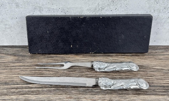 Arthur Court Aluminum Cow Carving Set