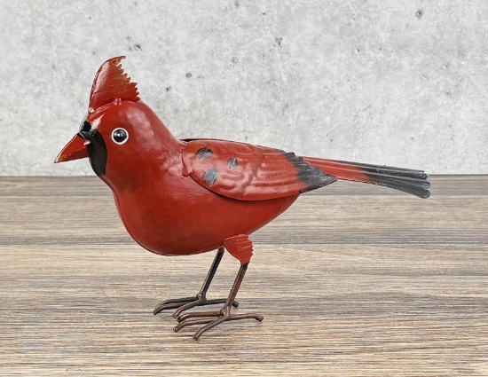 Decorative Tin Metal Garden Cardinal