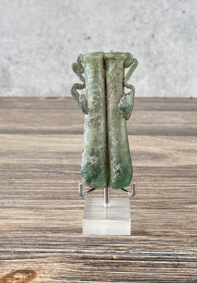 Ancient Roman Glass Balsamarium Perfume Bottle