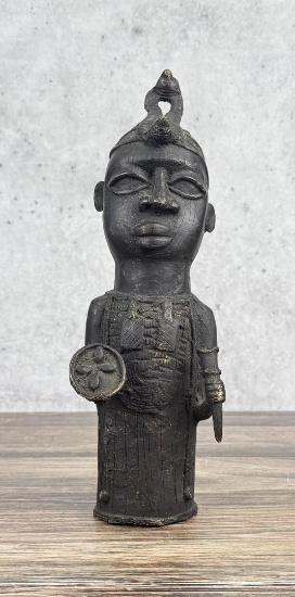 Benin Bronze Warrior Bust