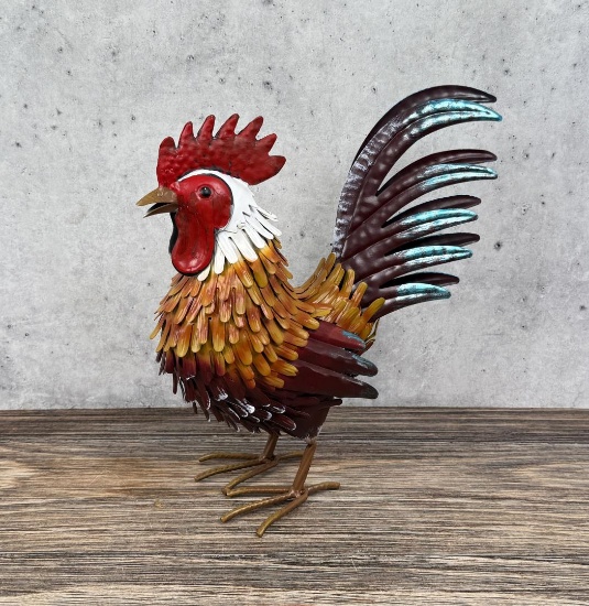 Decorative Tin Metal Garden Rooster