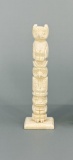 Alaskan Inuit Eskimo Carved Totem Pole