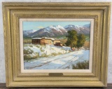 Paul Strisik High Road to Taos Pueblo Oil Painting