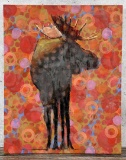 Les Thomas Moose Oil on Board Painting