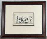 Illa Mae McAfee Cowboy Pen and Ink Drawing