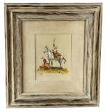 Olaf Wieghorst Indian & Horse Watercolor Painting
