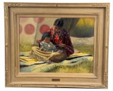 Brent Flory Babies Blankets & Beads Oil Painting