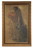 Dan McCaw Woman with Flower Basket Painting