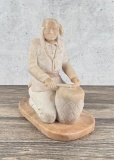 Rick Nez Navajo Drummer Alabaster Carving