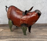 Decorative Tin Metal Garden Pig