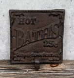 Cast Iron Hot Baths Sign