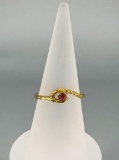 10k Gold Alaskan Gold Nugget Sapphire Ring
