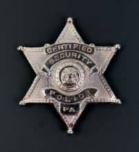 Pennsylvania Certified Security Police Star Badge