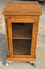 Custom Made Oak Slot Machine Pedestal Cabinet