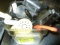 CONTAINER WITH MISC DELI UTENSILS AND KNIFES