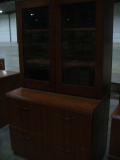 Wood Curio Cabinet with drawers (3'x6'x2')